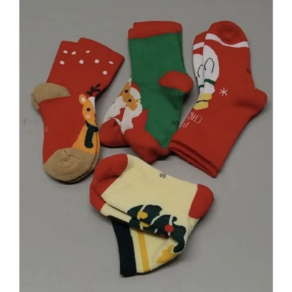 4-Pairs Merino Wool Christmas Kids Socks 2T-5T Unisex New